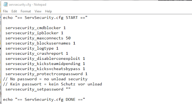 Counter Strike 1.6 ServerSecurity.cfg